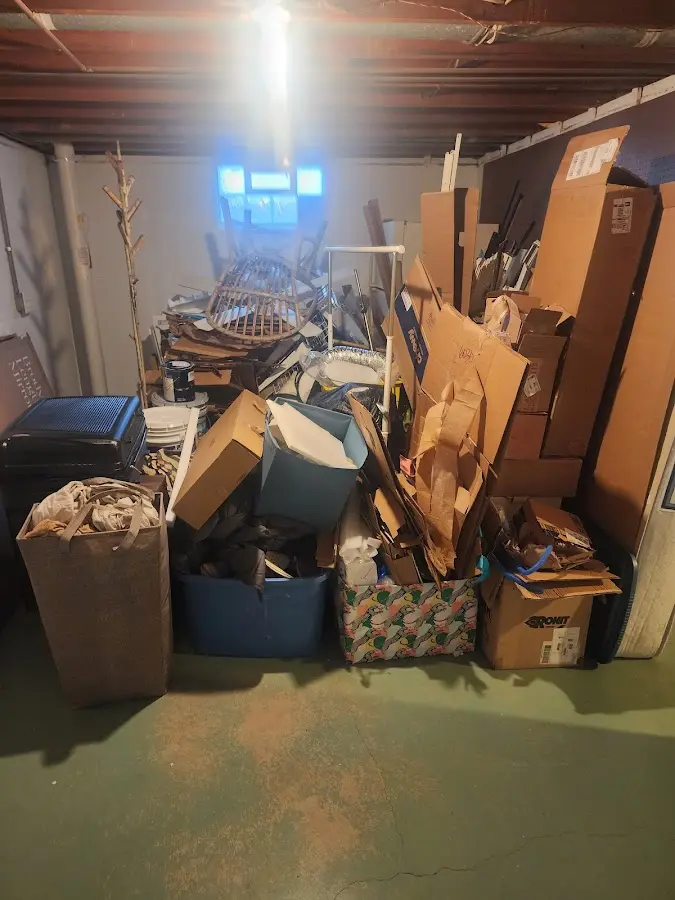 Roll-off dumpster container at job site for Cleanout Dumpster Rental in Lower Milford